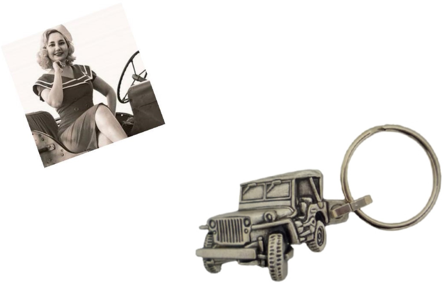 MOSAZNÁ KLÍČENKA DESING JEEP WILLYS  