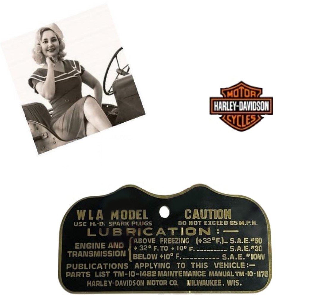 PAMĚTNÍ ŠTÍTEK HARLEY DAVIDSON WLA EARLY